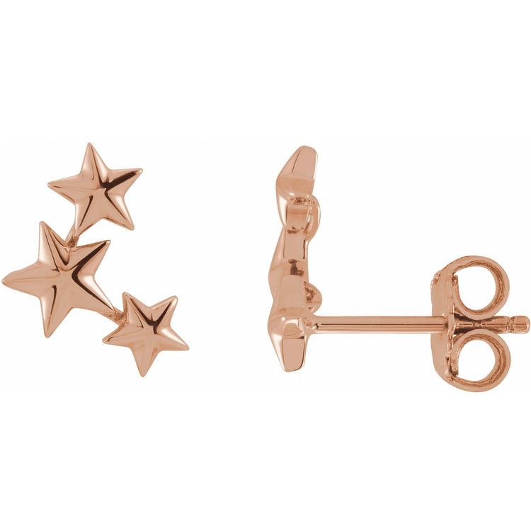 Gold Star Climber Earrings