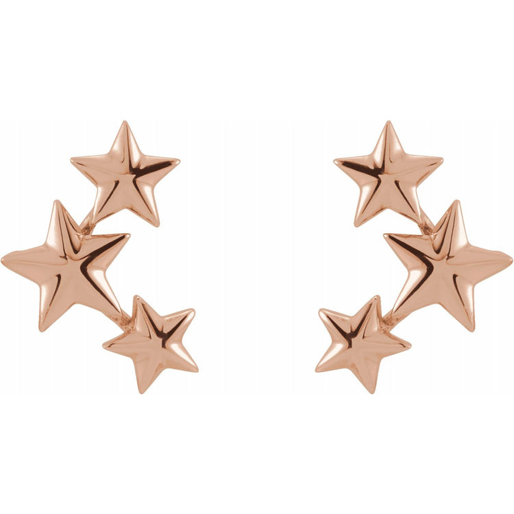 Gold Star Climber Earrings