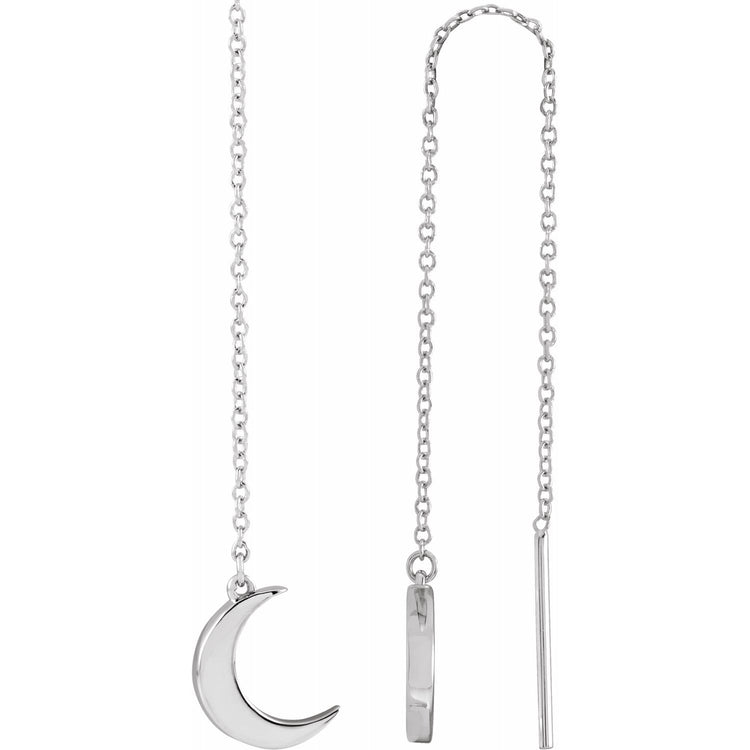 Crescent Moon Thread Earrings