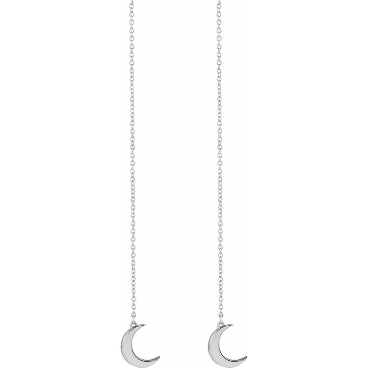 Crescent Moon Thread Earrings