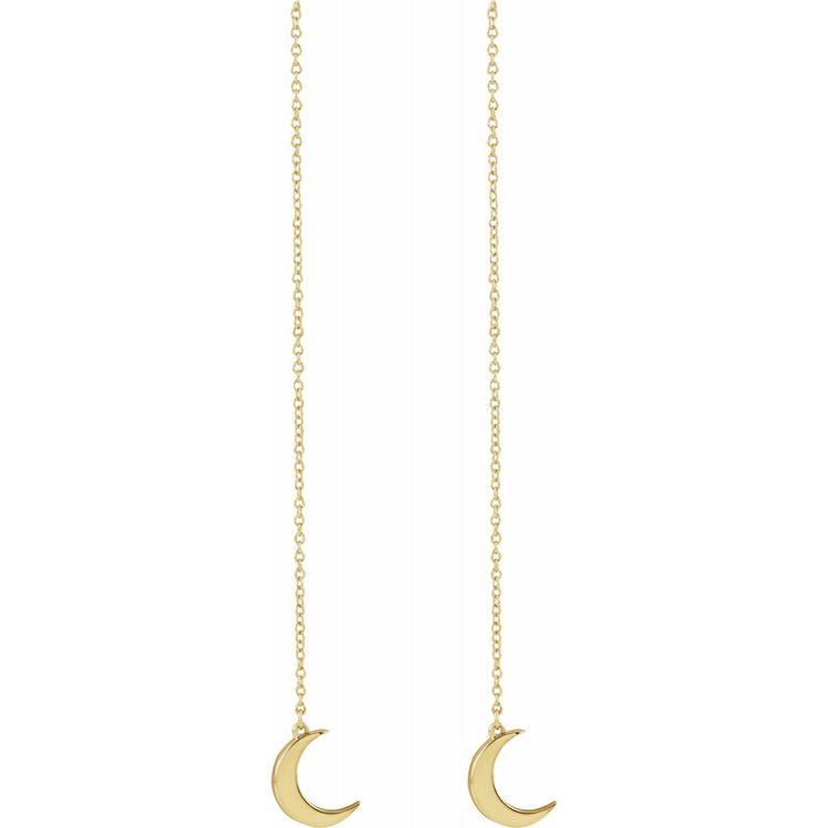 Crescent Moon Thread Earrings