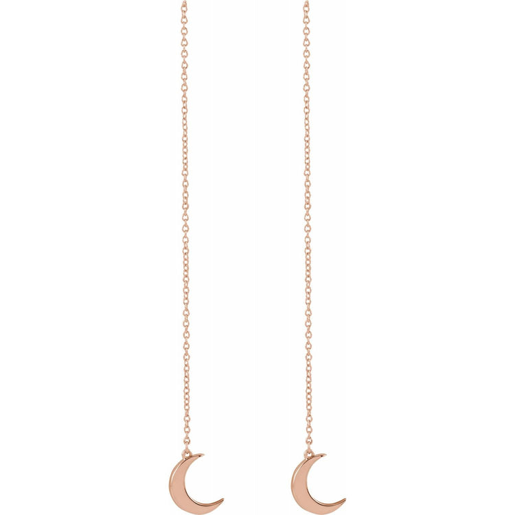 Crescent Moon Thread Earrings