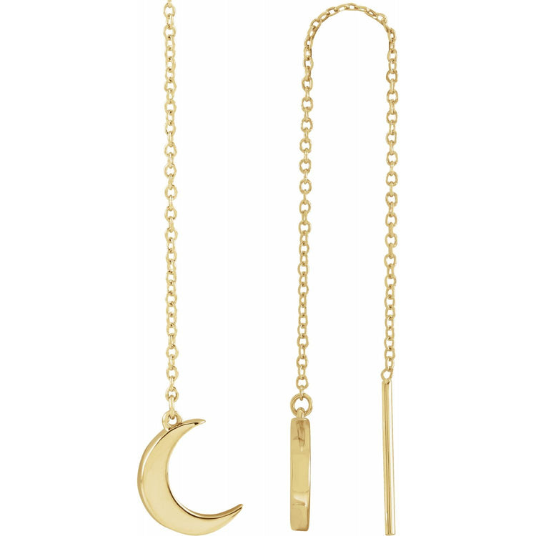 Crescent Moon Thread Earrings