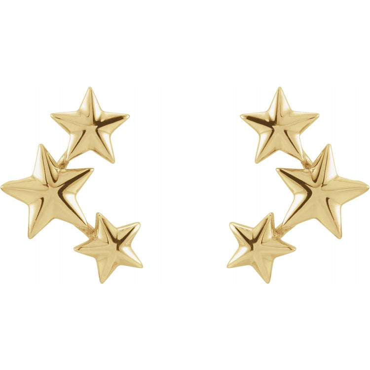 Gold Star Climber Earrings