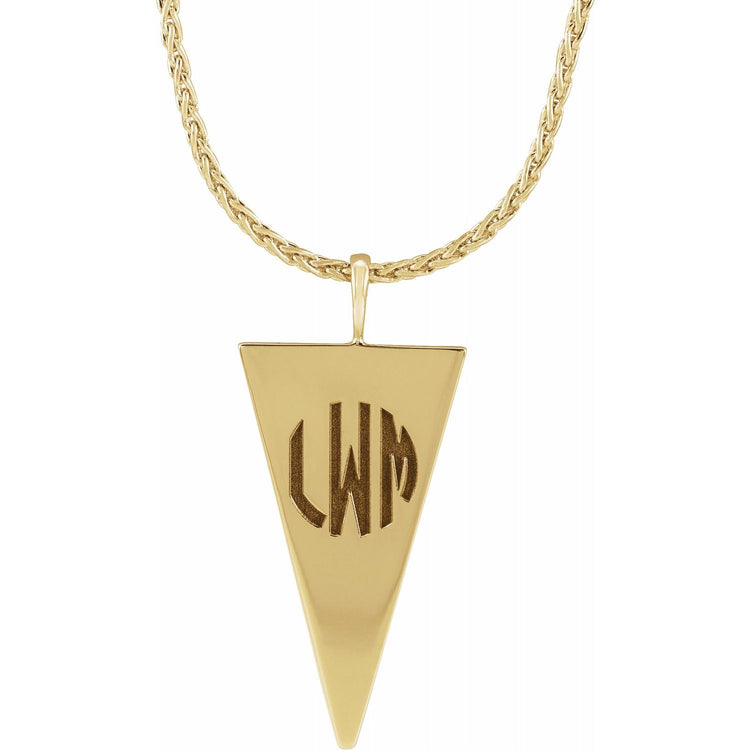 Blue Rubi Engravable Geometric Necklace