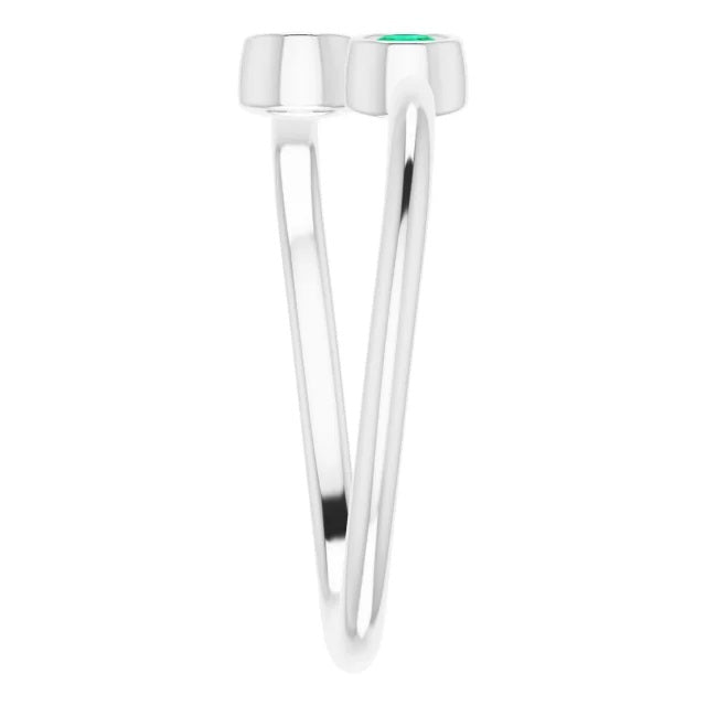 Emerald Two-Stone Stackable Ring