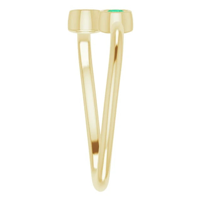 Emerald Two-Stone Stackable Ring