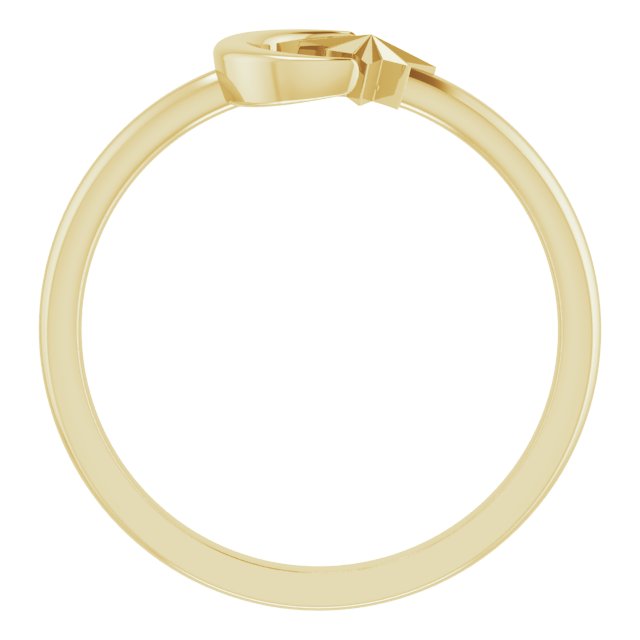 Crescent Moon + Star Open Ring