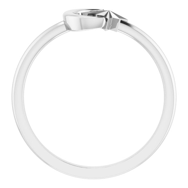 Crescent Moon + Star Open Ring