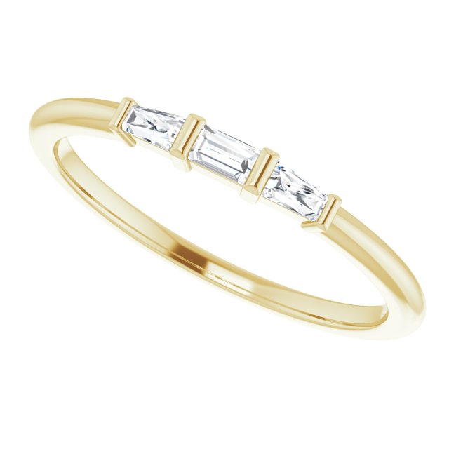 Diamond Three-Stone Stackable Ring
