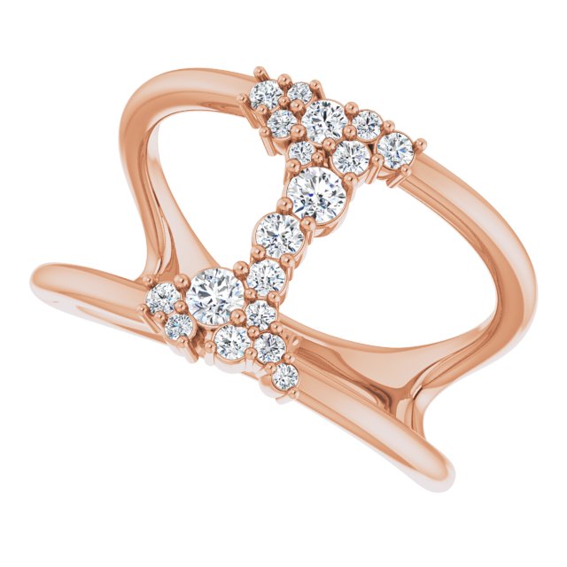 Negative Space Diamond Cluster Ring
