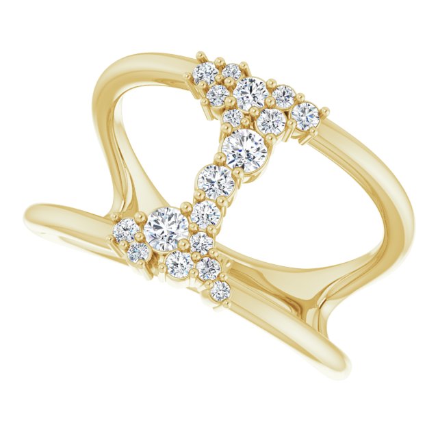 Negative Space Diamond Cluster Ring