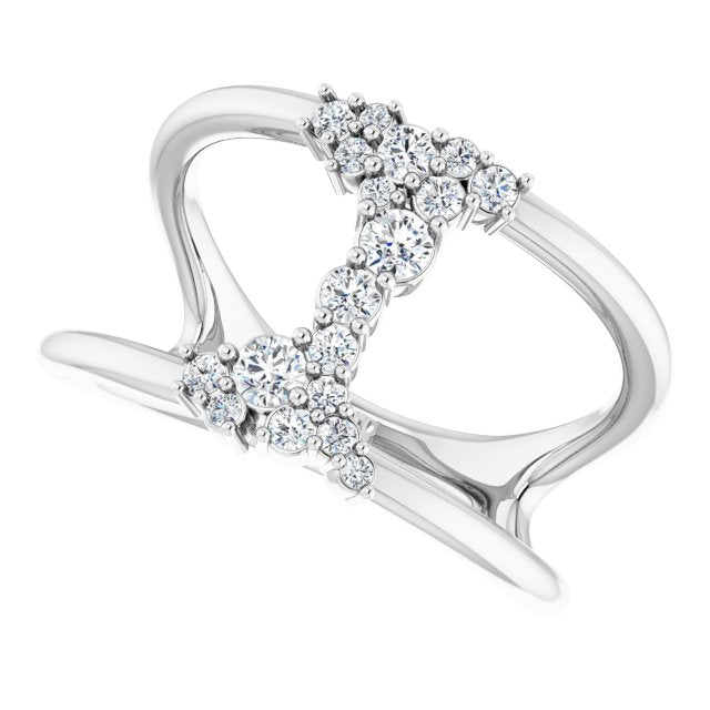 Negative Space Diamond Cluster Ring