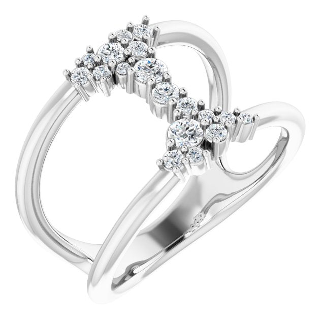 Negative Space Diamond Cluster Ring