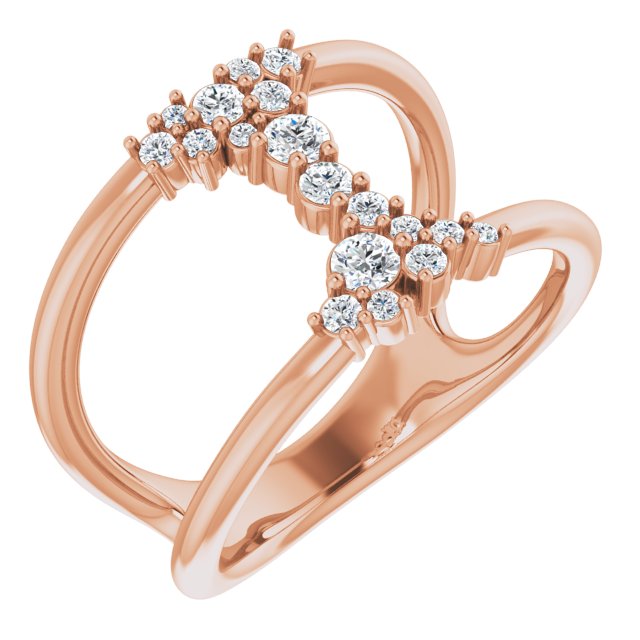 Negative Space Diamond Cluster Ring