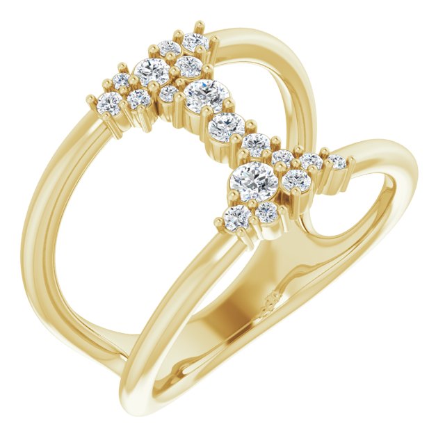 Negative Space Diamond Cluster Ring