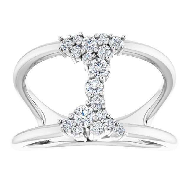 Negative Space Diamond Cluster Ring