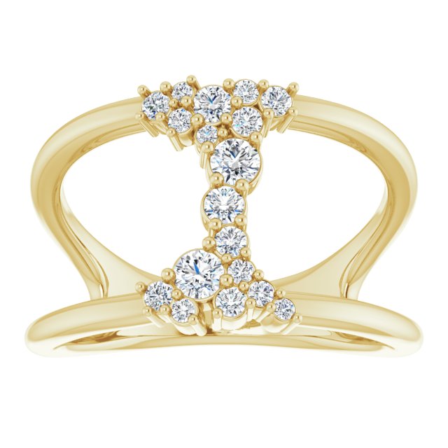Negative Space Diamond Cluster Ring