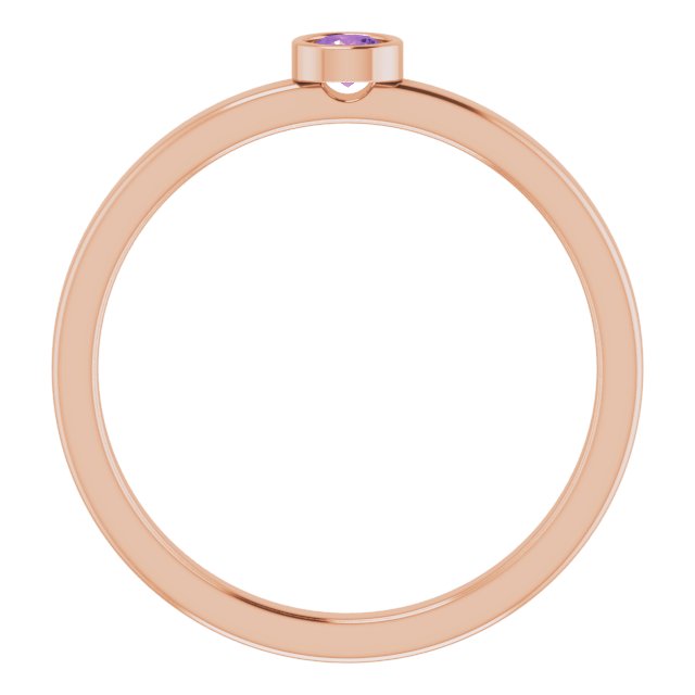 February Birthstone Natural Amethyst Gold Ring