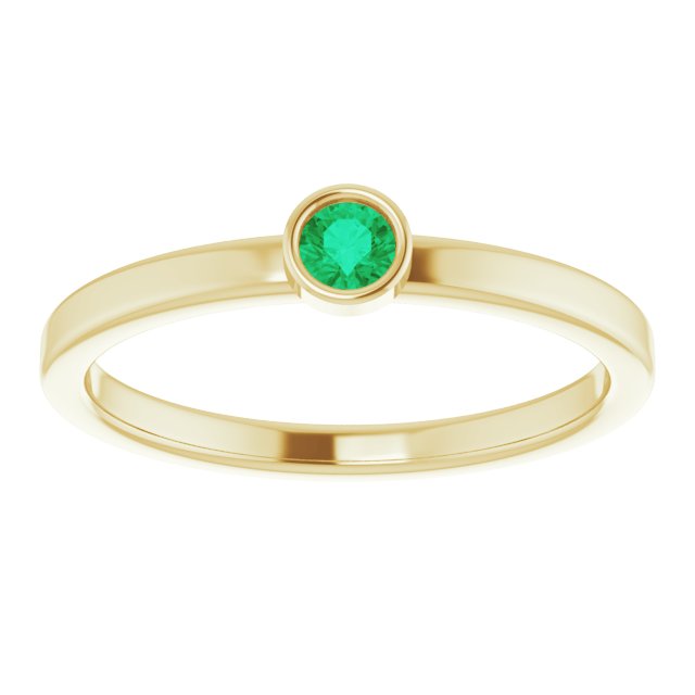 May Birthstone Natural Emerald Ring