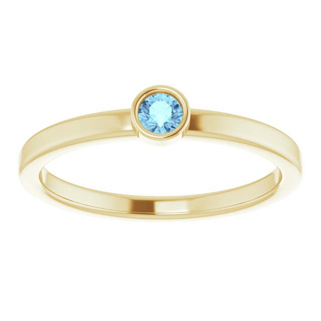 March Birthstone Natural Aquamarine Ring