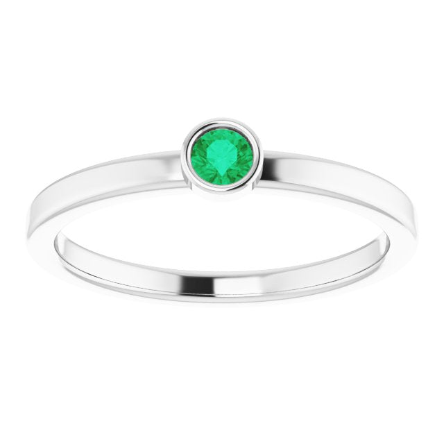 May Birthstone Natural Emerald Ring