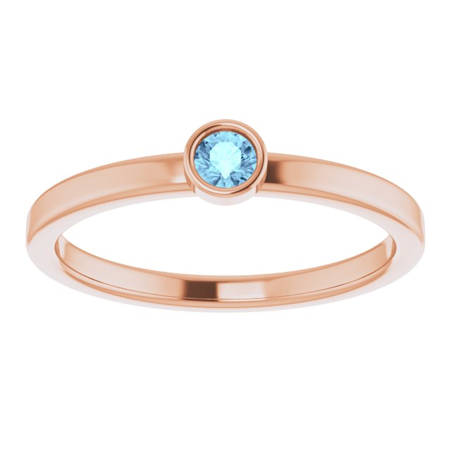 March Birthstone Natural Aquamarine Ring