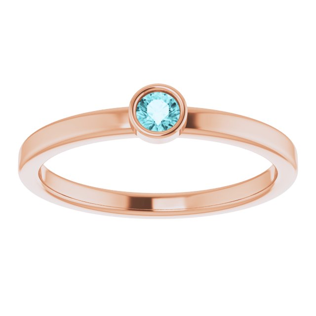 December Birthstone Natural Blue Zircon Ring