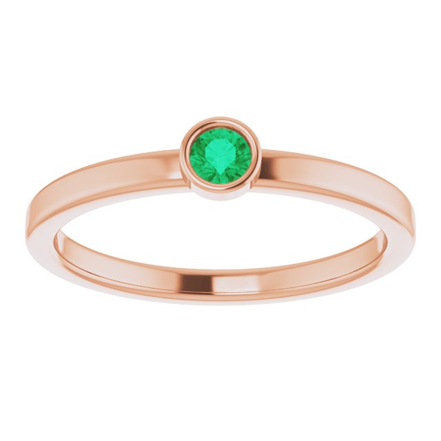 May Birthstone Natural Emerald Ring