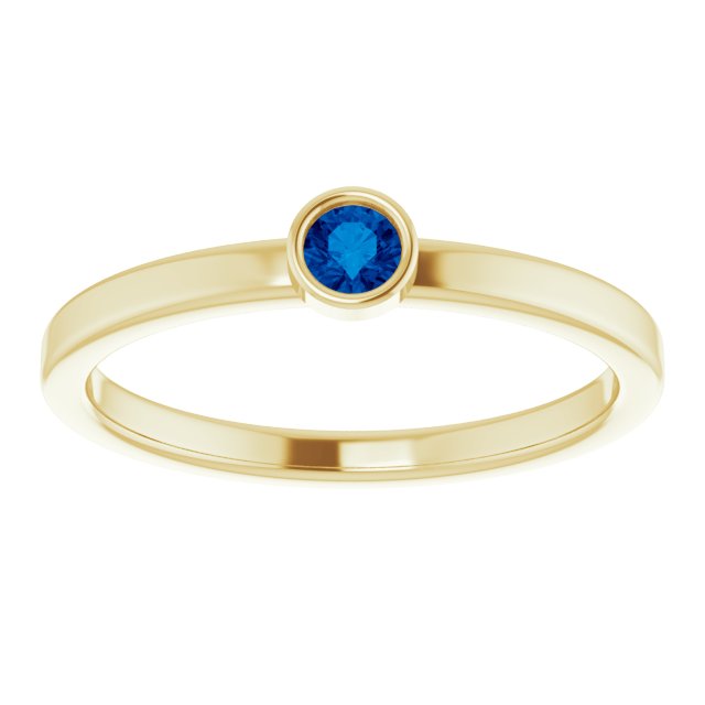 September Birthstone Natural Sapphire Gold Ring