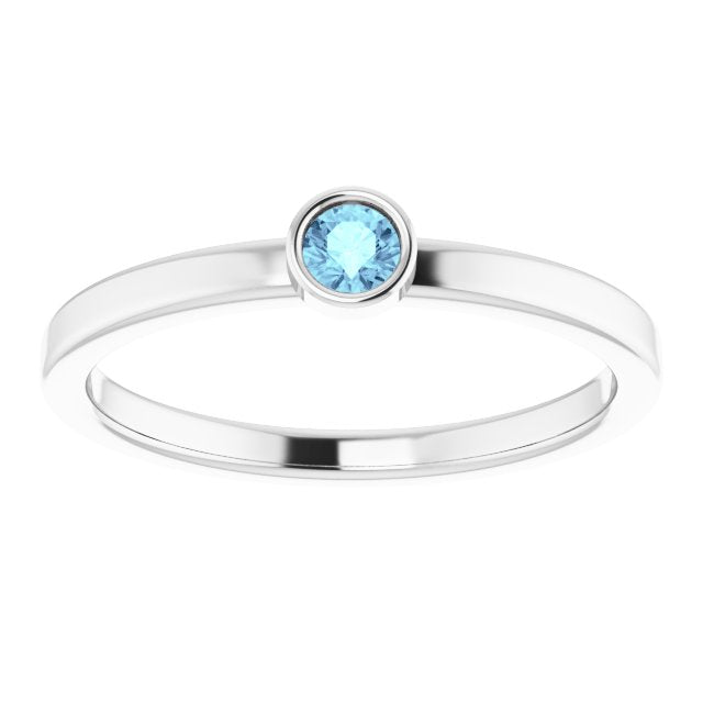 March Birthstone Natural Aquamarine Ring