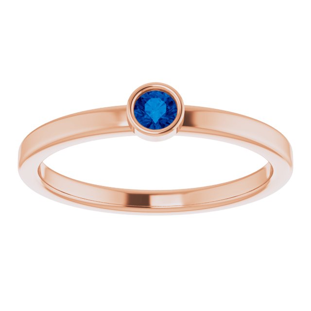 September Birthstone Natural Sapphire Gold Ring