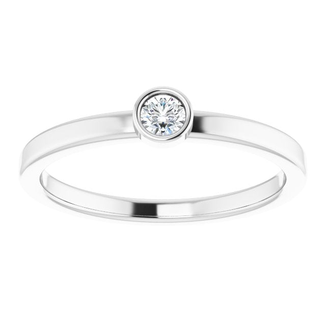 April Birthstone Natural White Sapphire Ring