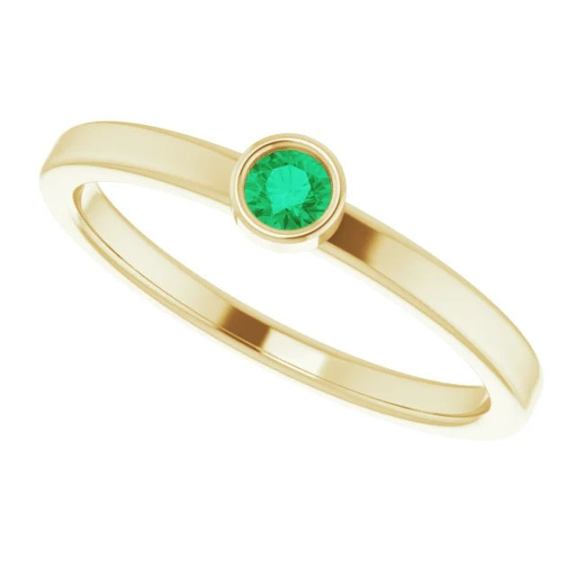 May Birthstone Natural Emerald Ring