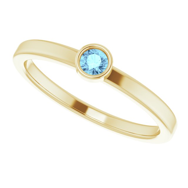 March Birthstone Natural Aquamarine Ring