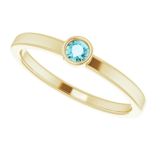 December Birthstone Natural Blue Zircon Ring
