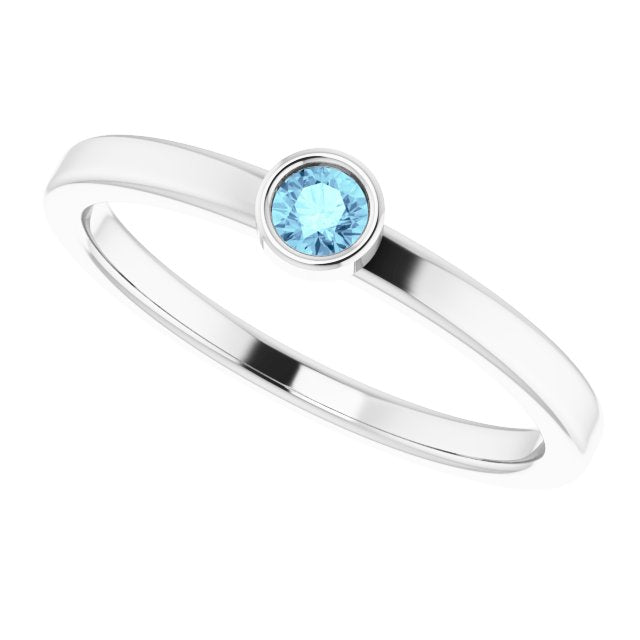 March Birthstone Natural Aquamarine Ring