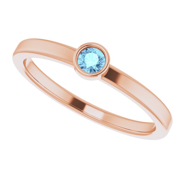 March Birthstone Natural Aquamarine Ring