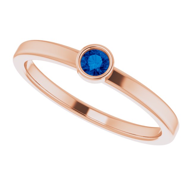 September Birthstone Natural Sapphire Gold Ring