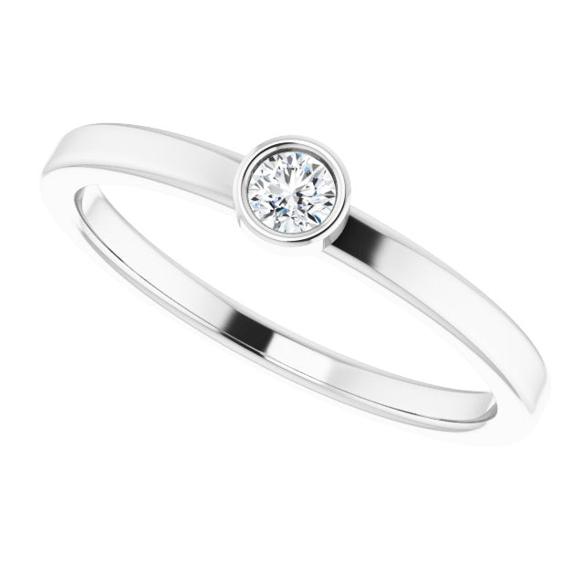 April Birthstone Natural White Sapphire Ring