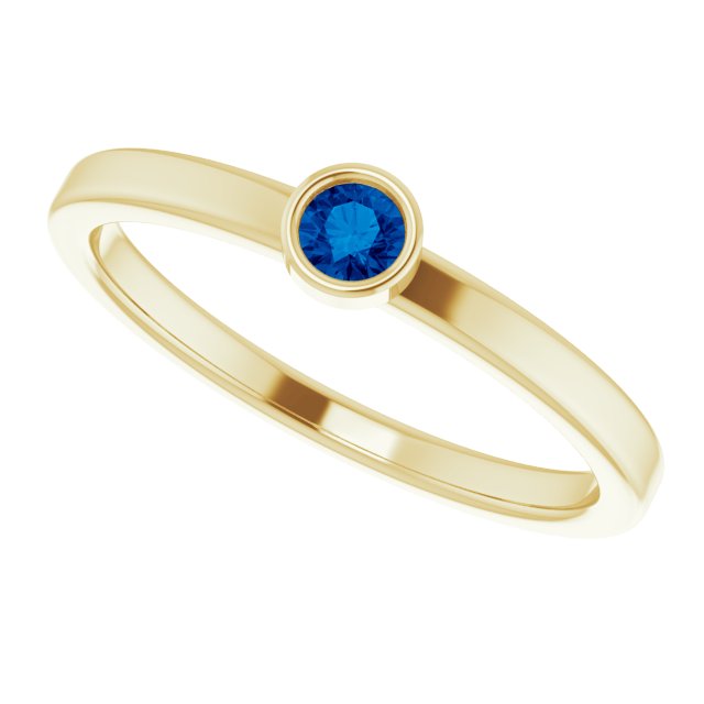 September Birthstone Natural Sapphire Gold Ring