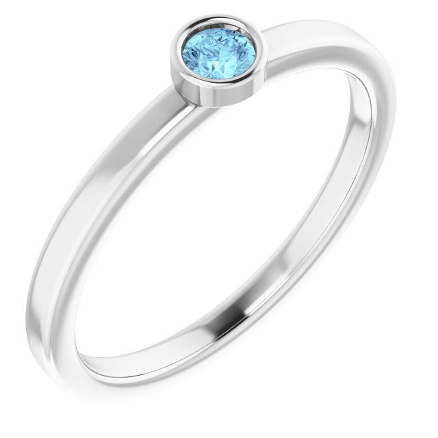 March Birthstone Natural Aquamarine Ring