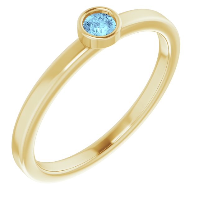 March Birthstone Natural Aquamarine Ring