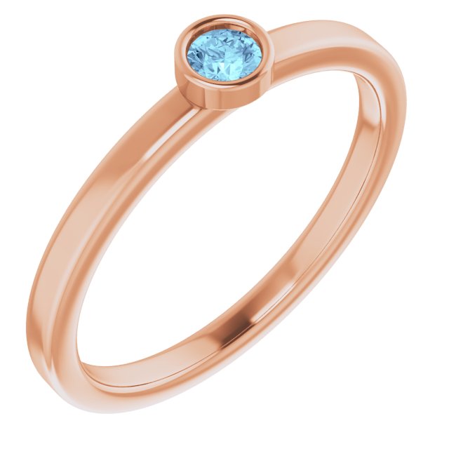 March Birthstone Natural Aquamarine Ring
