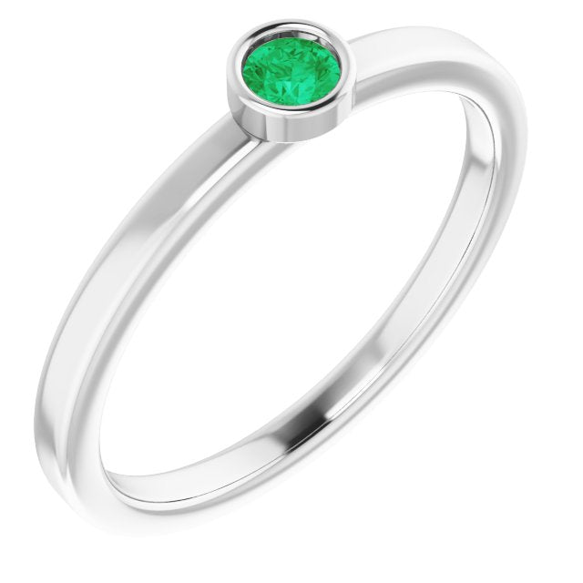 May Birthstone Natural Emerald Ring