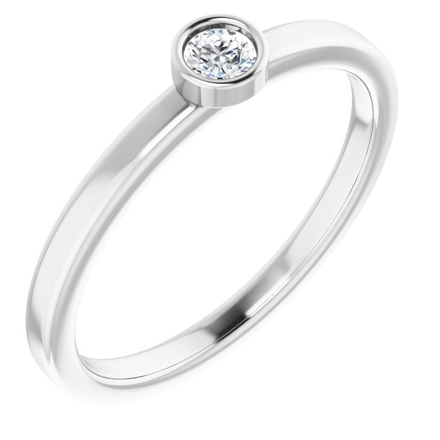 April Birthstone Natural White Sapphire Ring