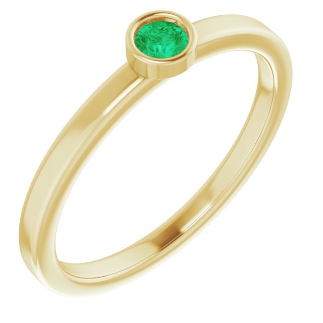 May Birthstone Natural Emerald Ring