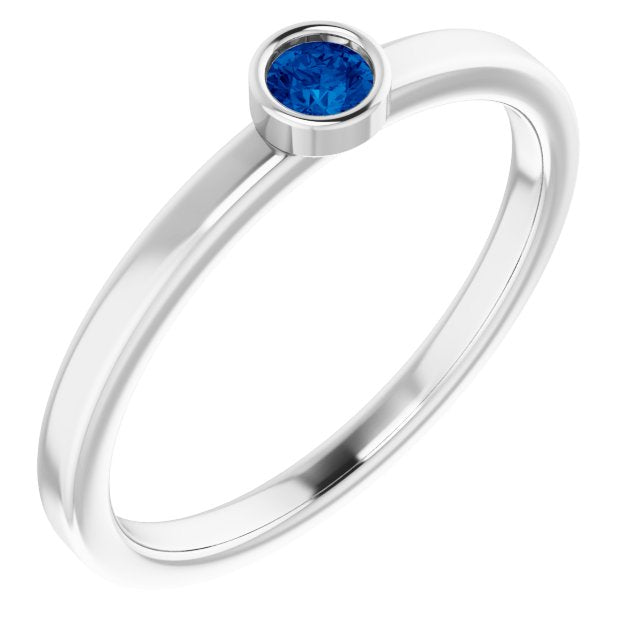 September Birthstone Natural Sapphire Gold Ring