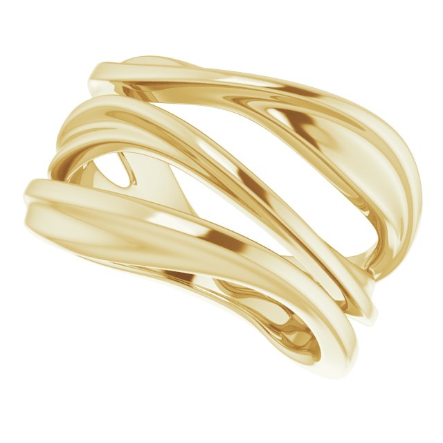 Wrapped Negative Space Yellow Gold Ring
