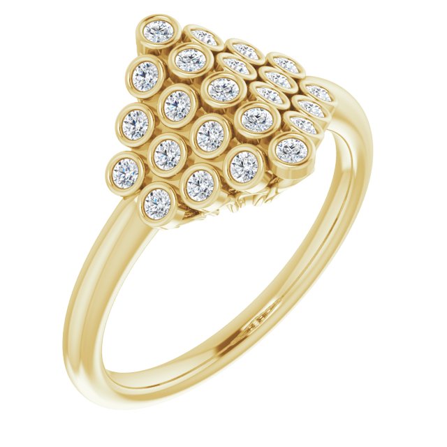 Diamond Bezel-Set Cluster Ring